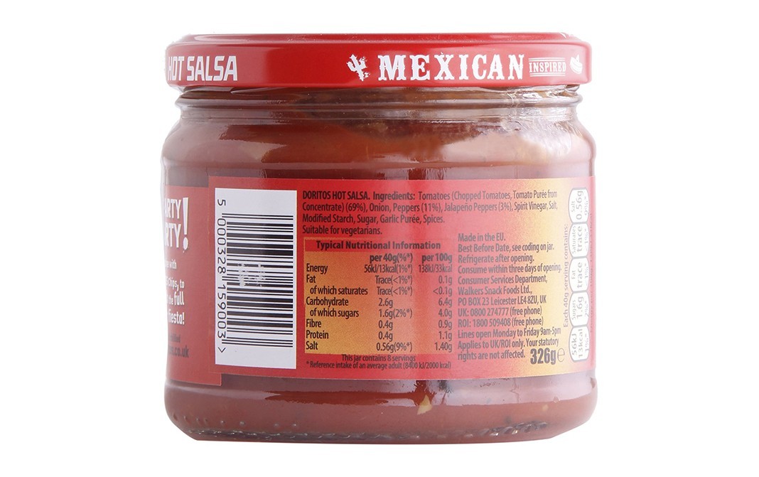 Doritos Hot Salsa    Glass Jar  300 grams